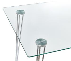 Ezüst Étkezőasztal Üveglappal 120 x 70 cm WINSTON