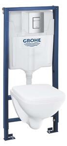 Grohe Solido - Készlet fali beépítéshez, WC és softclose ülés, Even gomb, króm 39467000
