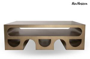 MaMaison Vector 130 Dohányzóasztal Fém Brushed Arany Geometrikus Design