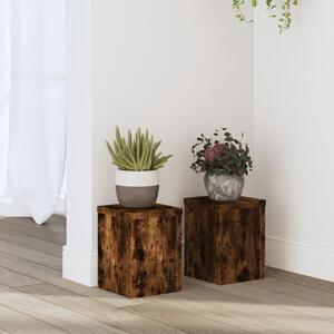 VidaXL 2 db füstös tölgy szerelt fa növénytartó állvány 15 x 15 x 20cm