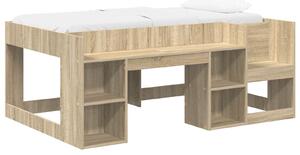 VidaXL Gyerekágy keret tárolóval Sonoma Tölgy 80 x 160 cm Szerelt Fa