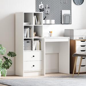 Tárolóval rendelkező íróasztal 2 pcs Fehér 45.5 x 34 x 127 cm