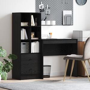 Asztal fiókkal polcokkal tárolóval 2 pcs Fekete tölgy