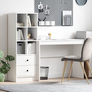 Asztal fiókkal polcokkal tárolóval 2 pcs Fehér