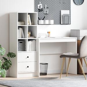 Asztal fiókkal polcokkal tárolóval 2 pcs Fehér