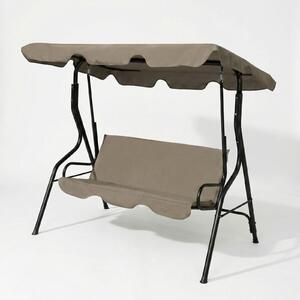 Kerti hinta 3 személyre 170 x 110 x 153 cm sötét bézs, kültéri hinta fémkerettel