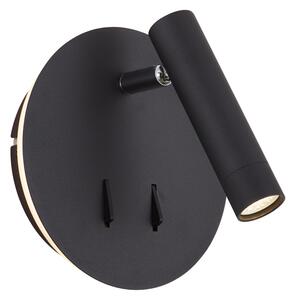 Modern Fekete Fali Lámpa LED-del és USB-C-vel - Croft