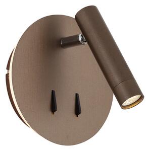 Modern fali lámpa sötét bronz LED-del és USB-C-vel - Croft