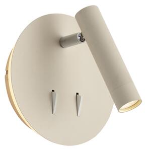 Modern fali lámpa bézs LED-del és USB-C-vel - Croft