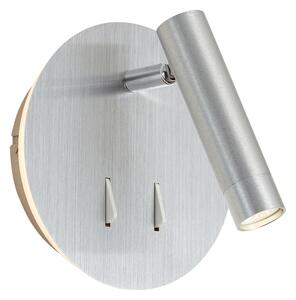 Modern acél fali lámpa beépített LED-del és USB-C-vel - Croft