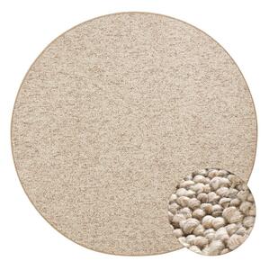 Világosbarna kerek szőnyeg ø 133 cm Wolly – BT Carpet