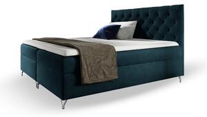 Wilsondo GULIETTE kárpitozott boxspring ágy matracokkal 120x200 - sötétkék