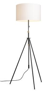 Rendl állólámpa luton/ron 55 polycotton fehér fekete fém r14067