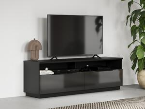 TV-állvány Talevaro 103, Laminált forgácslap, 51x160x41cm, Fekete, Fényes fekete