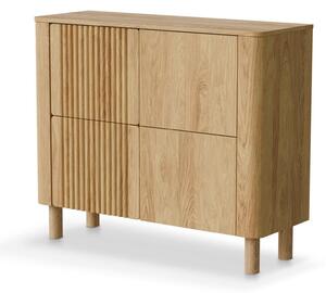 Szekrény Houston 2230, Közepes sűrűségű farostlemez, Laminált forgácslap, 93x110x40cm, Hickory tölgy, Bükkfa