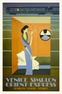 Festmény reprodukció Vintage Travel Poster (Venice / Orient Express), (26.7 x 40 cm)