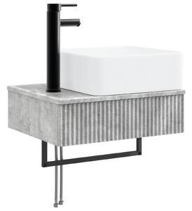 VidaXL Fali Mosdó Betonszürke 53 x 35 x 39 cm Szerelt Fa