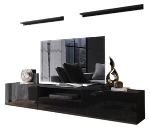 Nappali bútorsor Berny 21 (fekete + fényes fekete). 1036083