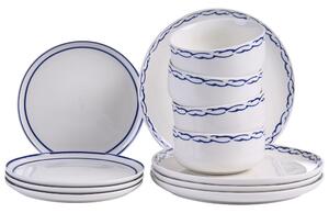 12 darabos étkészlet AMCHUR Porcelán Fehér/kék