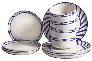 12 darabos étkészlet SHISO Porcelán Fehér/kék