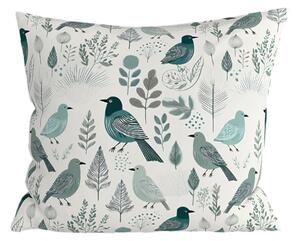 Polipamut párnahuzat LEAFBIRD POLY 45x45 cm, fehér-zöld