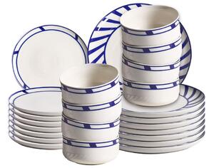 24 darabos étkészlet SHISO Porcelán Fehér/kék
