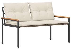 VidaXL Kerti pad 2 -Seater 116 x 67,5 x 72 cm polirattan Krémfehér