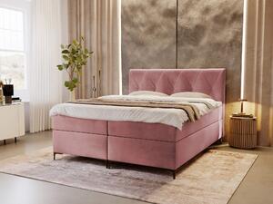 DEANAS kárpitozott boxspring ágy - rózsaszín Méret: 180x200