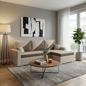 ASTRA2 Kinyitható sarokkanapé Bézs/barna