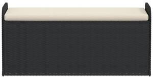 VidaXL fekete polyrattan tárolópad párnával 115 x 51 x 52 cm