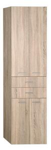 Aqualine Aqualine, ZOJA / KERAMIA FRESH szekrény magas 50x184x29cm, platina tölgy, fiókok, 51296