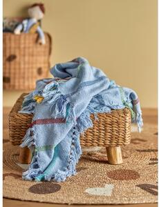 Kék újrahasznosított pamut gyerek takaró 130x160 cm Frey – Bloomingville Mini