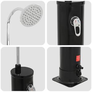 VidaXL Napenerős Zuhany Zuhanyfejjel 20 l PVC, ABS, Cinkötvözet Fekete