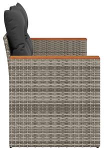 VidaXL 2 személyes szürke polyrattan kerti kanapé párnával