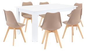 Lola 6+1 étkező garnitúra bézs-fehér