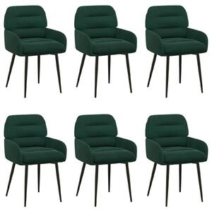 VidaXL Étkező Székek 6 db Bársony Sötétzöld 59 x 59,5 x 90 cm