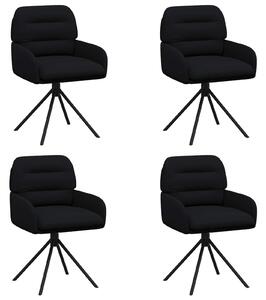 VidaXL Forgós Étkezős Székek 4 db Műbőr Fekete 59 x 59,5 x 90 cm