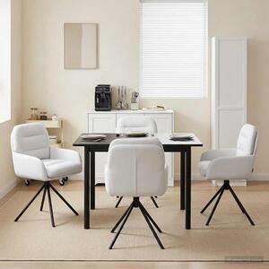 VidaXL Forgós Étkezős Székek 4 db Műbőr Fehér 59 x 59,5 x 90 cm