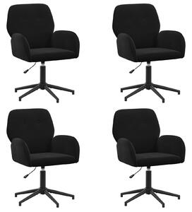 VidaXL Forgós Íróasztali Székek 4 db 54 x 55 x 90 cm Fekete Bársony