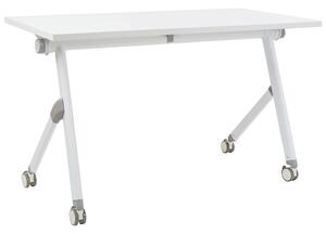 Összecsukható íróasztal BENDI Fehér 120 cm 60 cm kerekekkel
