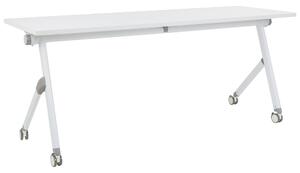 Összecsukható íróasztal BENDI Fehér 180 cm 60 cm kerekekkel
