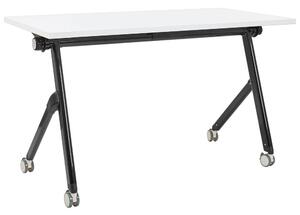 Összecsukható íróasztal BENDI Fehér 120 cm 60 cm kerekekkel