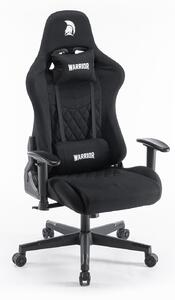 WARRIOR gamer szék, forgószék fekete - bársony szövet (EXTRA-3)