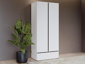 Gardróbszekrény Alfere 118, Laminált forgácslap, 210x89x60cm, Fekete, Fehér