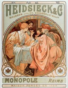 Mucha, Alphonse Marie - Reprodukció Heidsieck Champagne company, (30 x 40 cm)