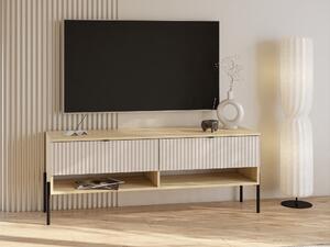 TV-állvány Levtenu 109, Laminált forgácslap, 55x140x40cm, Tölgy, Kasmír