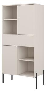 Könyvespolc Levtenu 110, Fiókokkal, Ajtókkal, Zárt, Laminált forgácslap, 150x70x40cm, Kasmír