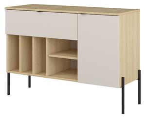 Komód Levtenu 112, Laminált forgácslap, 75x105x40cm, Kasmír, Tölgy