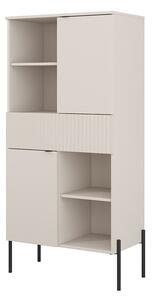 Könyvespolc Levtenu 111, Fiókokkal, Ajtókkal, Zárt, Laminált forgácslap, 150x70x40cm, Kasmír