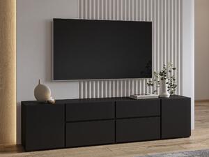 TV-állvány Elbleve 100, Laminált forgácslap, 48x195x40cm, Fekete